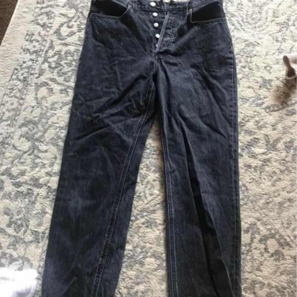 aritzia straight leg black jean